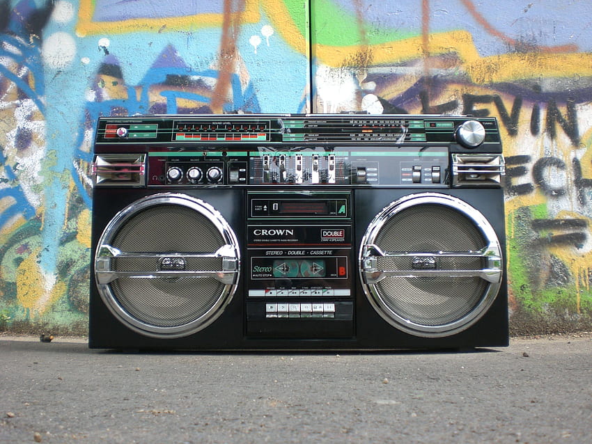 Black and Silver Cassette Player · Stock, old school boombox HD wallpaper