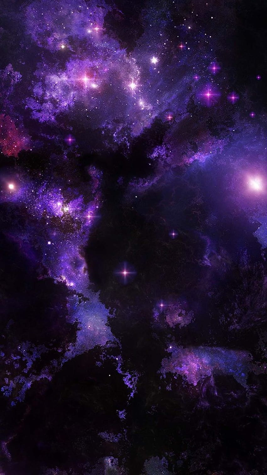 Dark Purple Galaxy, estética de galaxia púrpura fondo de pantalla del teléfono