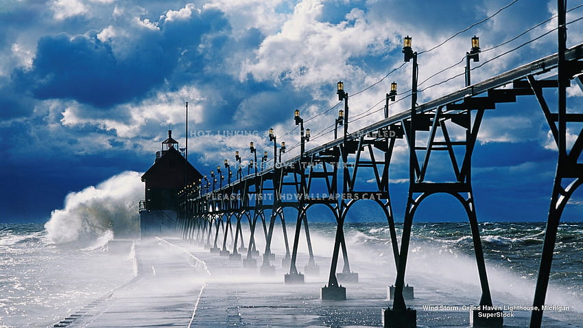 grand haven lighthouse great lakes michigan, the great lakes HD wallpaper