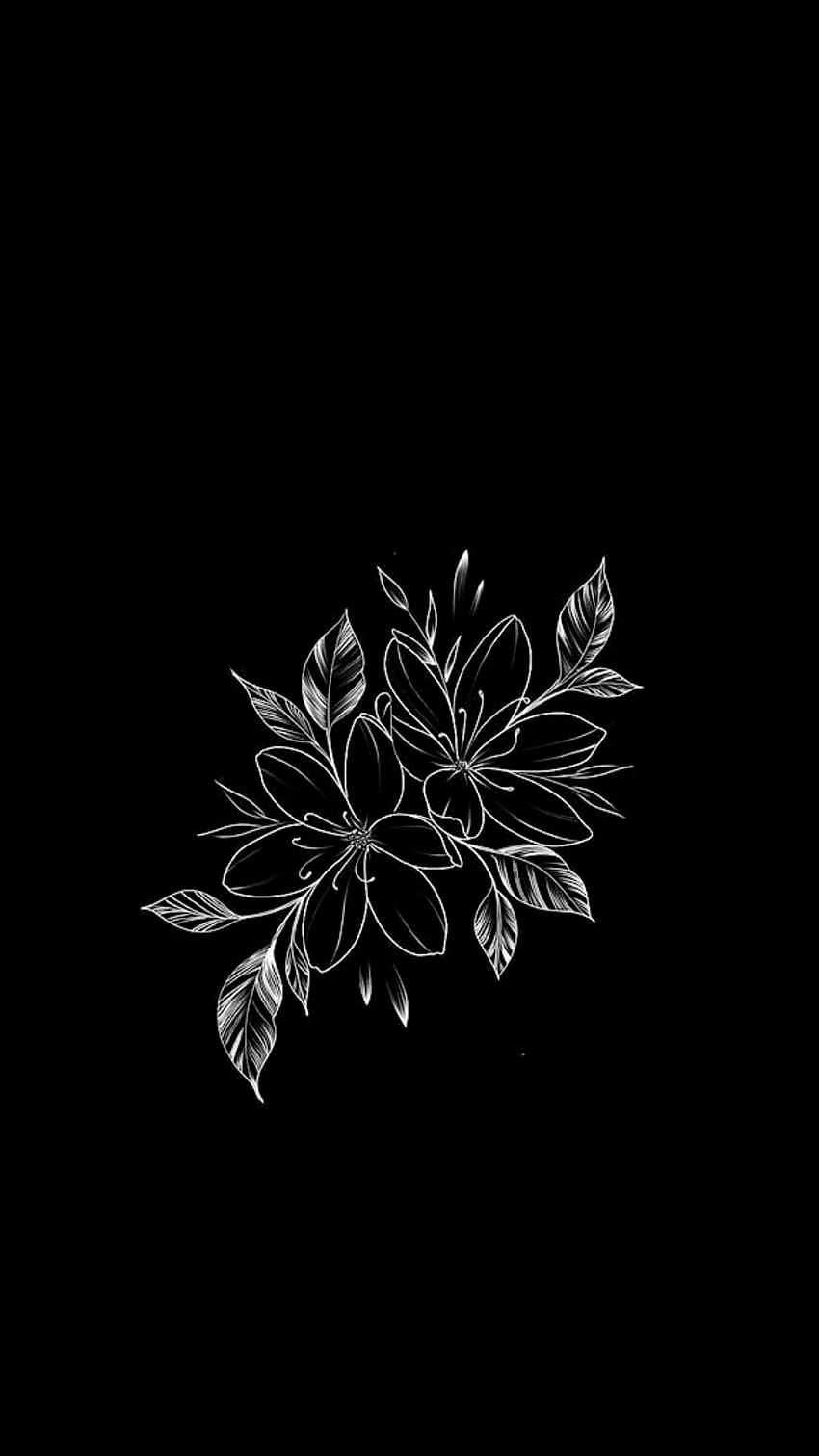 Flowers in negative, black aesthetic flowers HD phone wallpaper ...