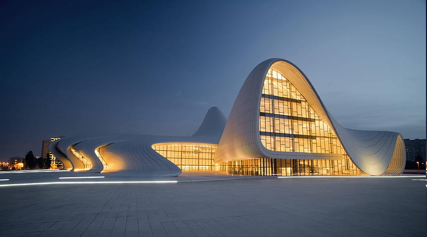 Architecture, Modern, Azerbaijan, Town Square, Lights, Building HD ...