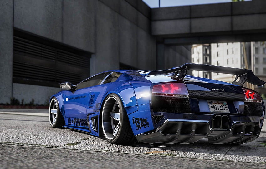 The city, street, Lamborghini, rear view, GTA, Grand Theft Auto V , section  игры, gta 5 lamborghini HD wallpaper | Pxfuel