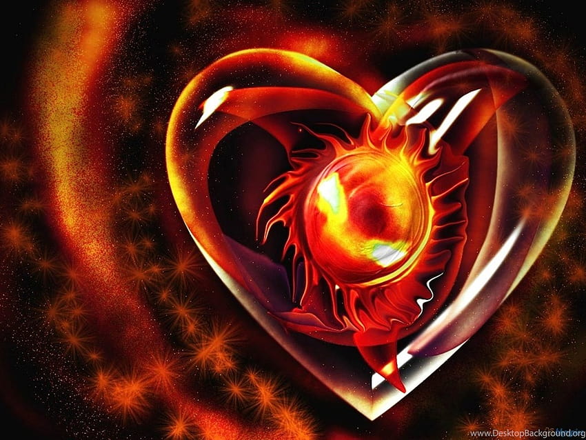 Fire Heart 1600x1200 Backgrounds HD wallpaper