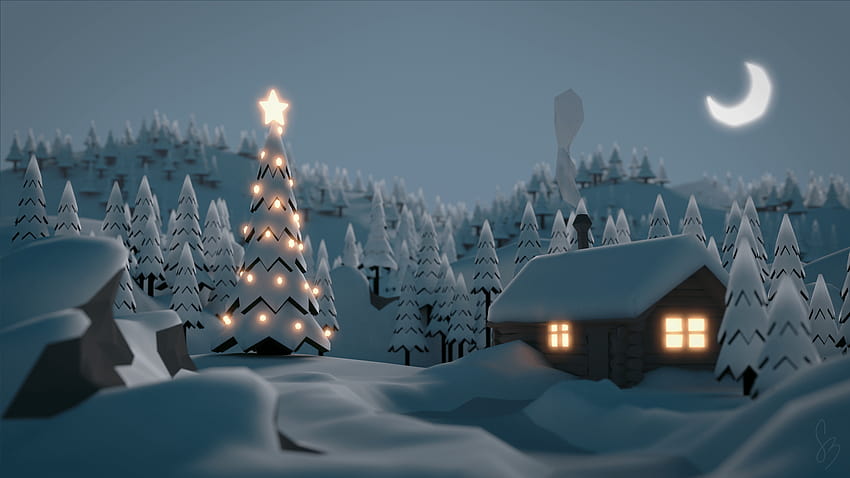 Pixel Art Winter Season, pixel winter HD wallpaper