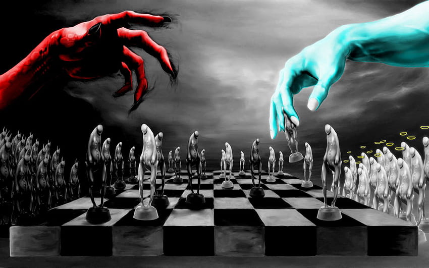 Chess God Vs Devil, god and devil HD wallpaper