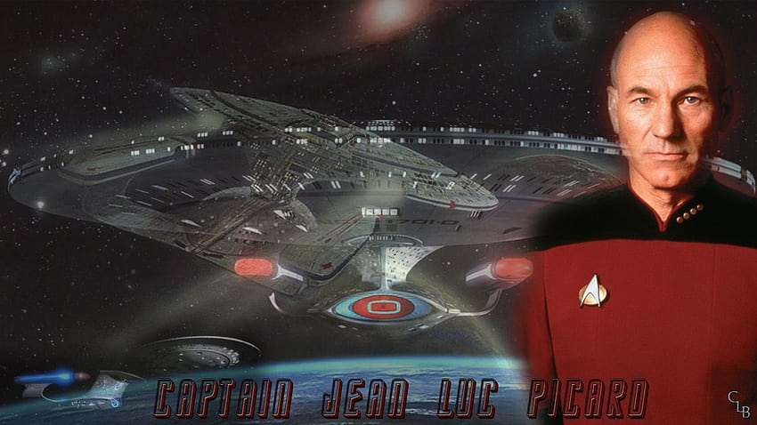 Kapitan Jean Luc Picard ze statku kosmicznego Enterprise Tapeta HD