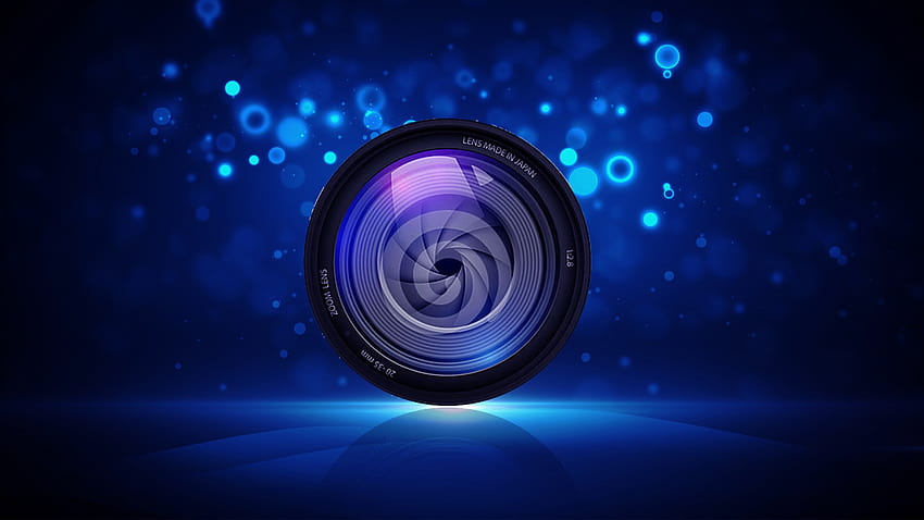 Ilusión: logotipo de la lente de la cámara, lentes fondo de pantalla