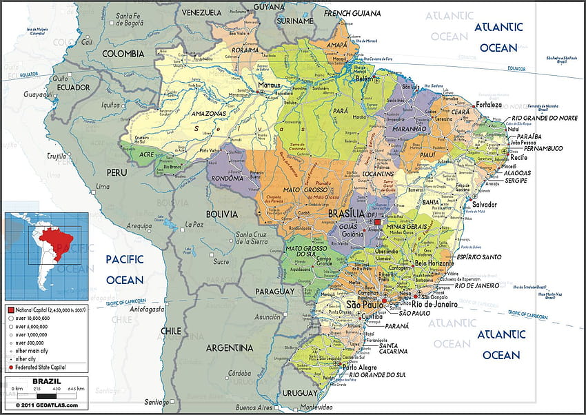 Papel de parede mapa do brasil físico