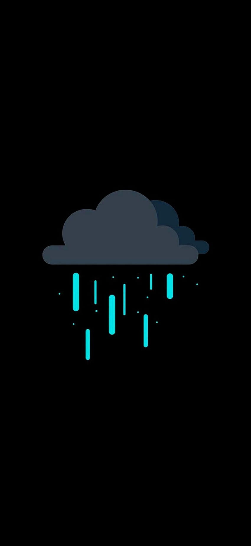 Rain Art Minimalist Black für iPhone, minimalistisches Amoled-Handy HD-Handy-Hintergrundbild