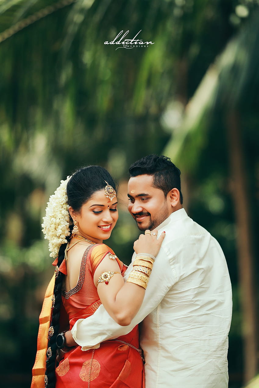케랄라 웨딩 그라피 귀여운 커플 HD 전화 배경 화면