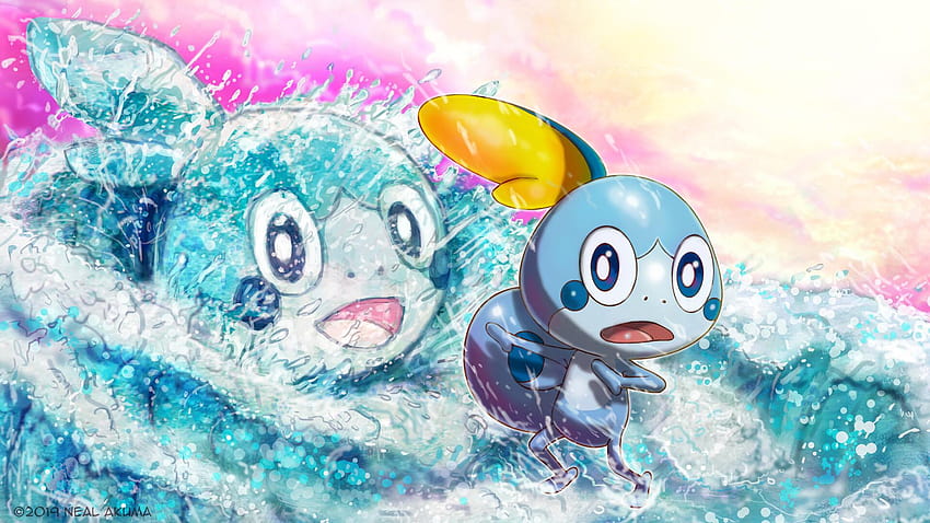 Sobble and Waves HD wallpaper