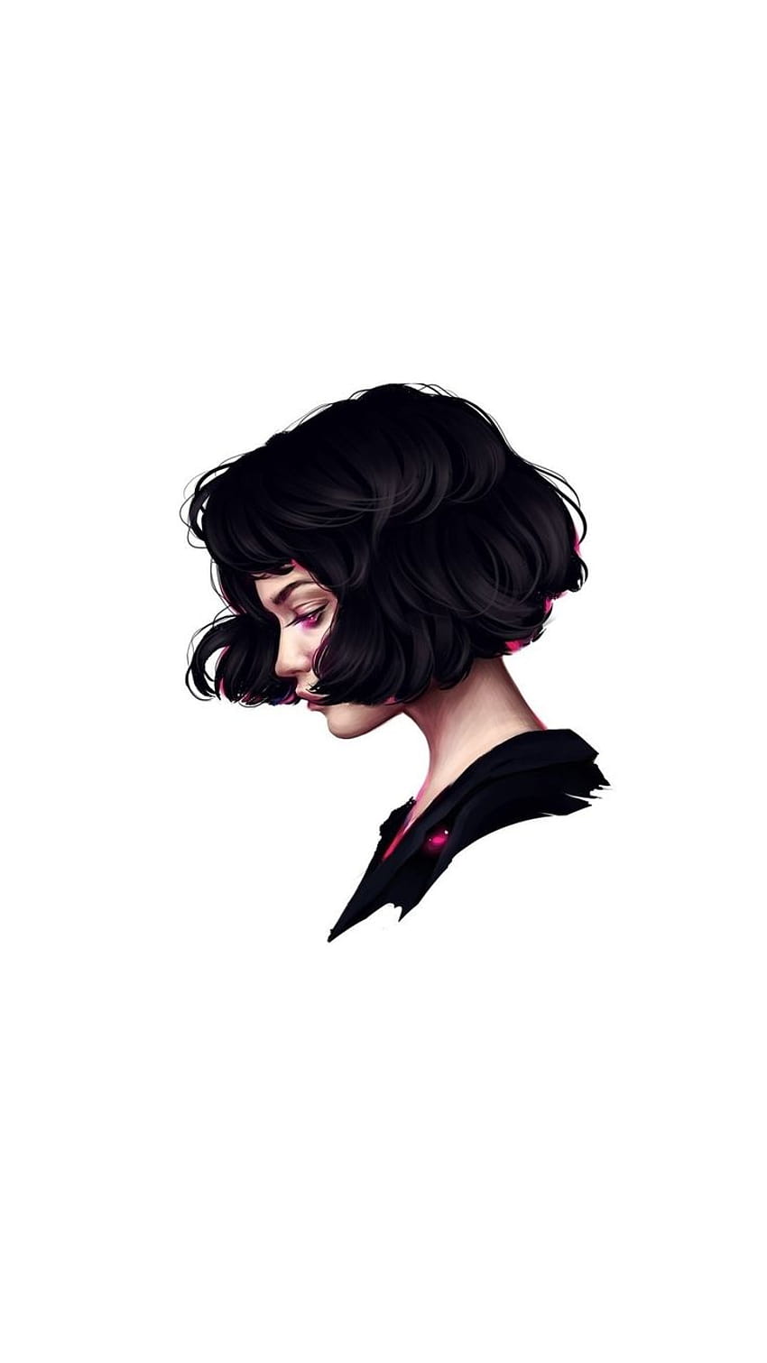 Wallpaper Black Hair Girl Art Digital Art Art Digital Painting Drawing  Background  Download Free Image