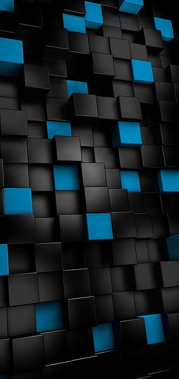 White hexagon blue gradient glow black 720x1520 wallpaper 4K HD