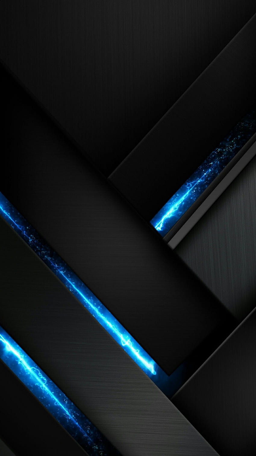 Schwarzes und blaues Muster, Android mit schwarzer Geometrie HD-Handy-Hintergrundbild