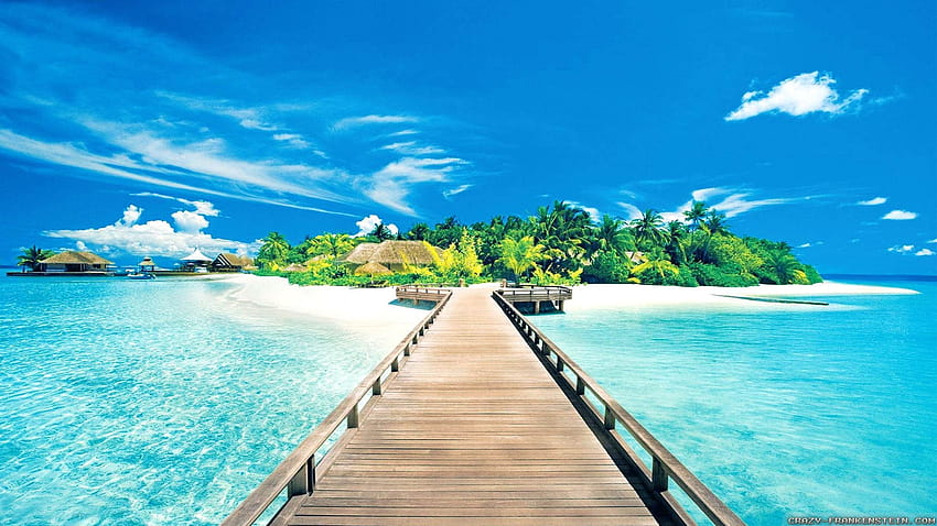 Tropische Strandlandschaft, Landschaftsstrand HD-Hintergrundbild