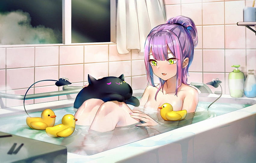 demon, bathroom, ducks, Towa Tokoyami ...anime.goodfon HD wallpaper