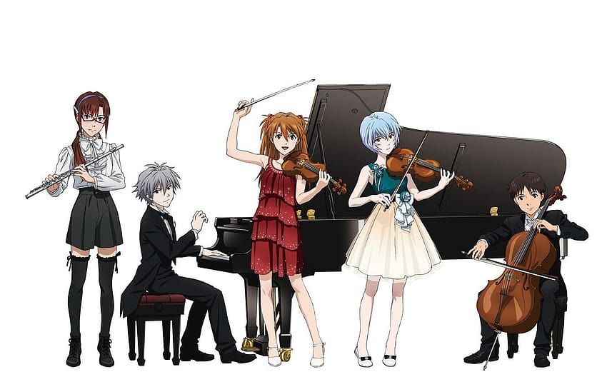 gioco, Neon Genesis Evangelion, anime, piano, violino, violoncello, anime violoncello Sfondo HD