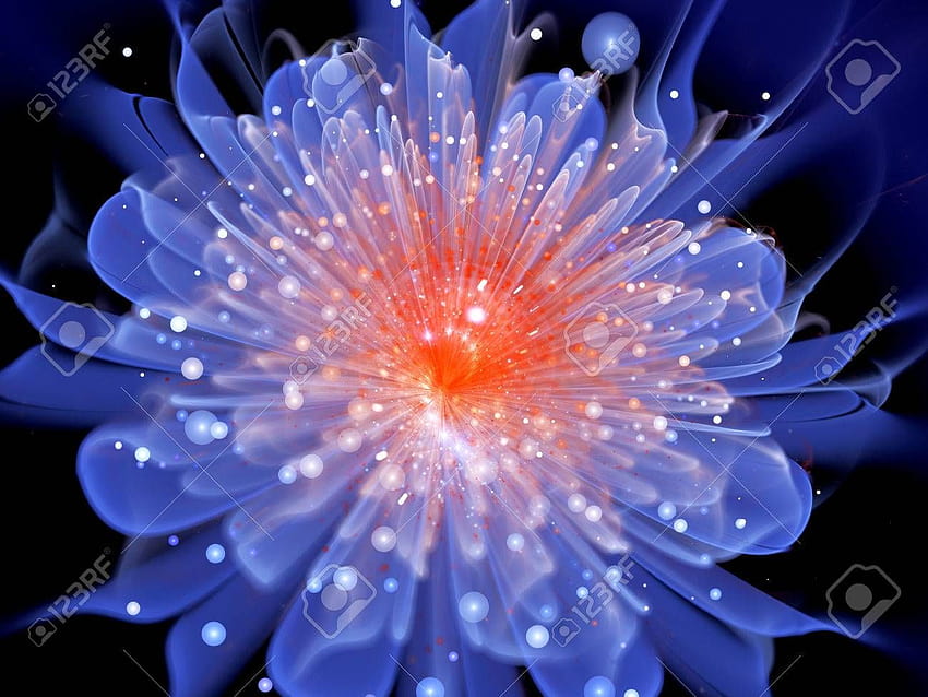 Glowing Magical Flower コンピューターで生成された抽象的な魔法の花 高画質の壁紙
