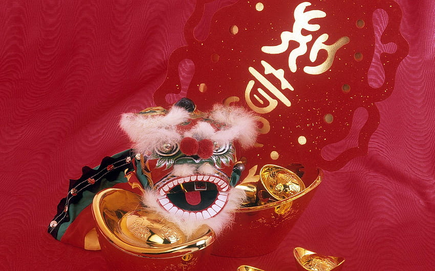 Happy Chinese New Year, new year mask HD wallpaper