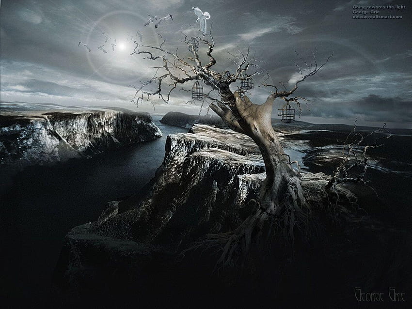 Dark Surreal Art, surreal fantasy island HD wallpaper | Pxfuel