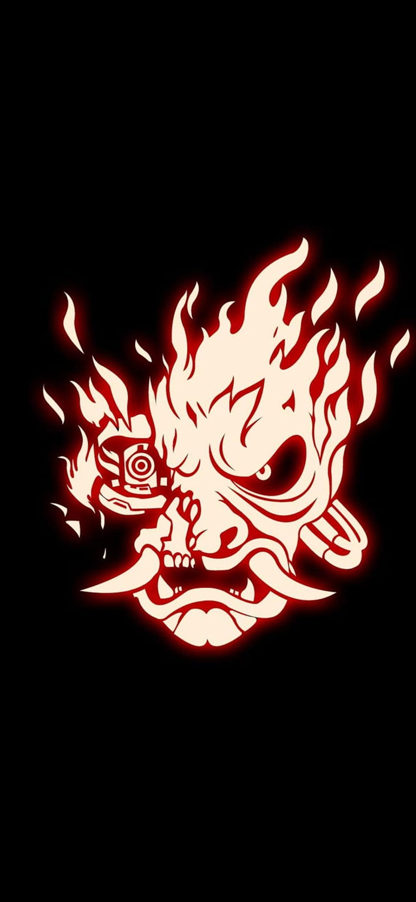 Cyberpunk 2077, Cyberpunk-Samurai-Logo für iPhone HD-Handy-Hintergrundbild