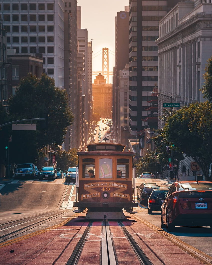 San Francisco Trolley Phone on Dog HD phone wallpaper