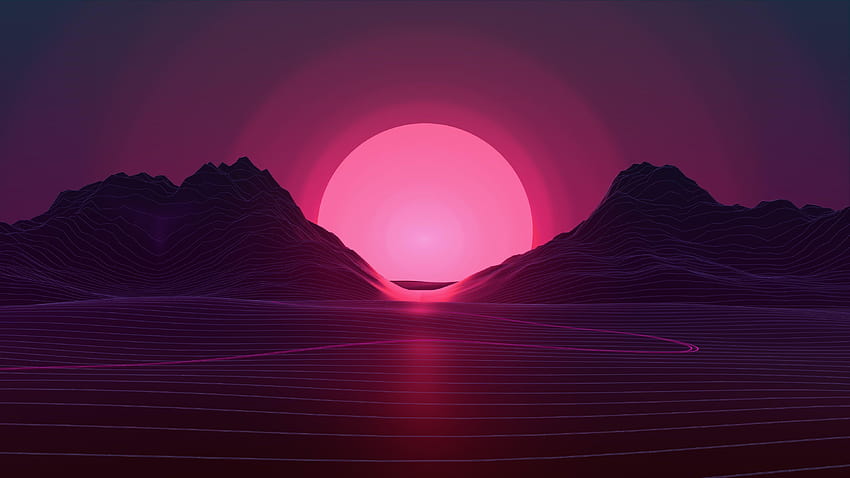 Vaporwave Sunset [ ], 3840x2160 pink aesthetic HD wallpaper