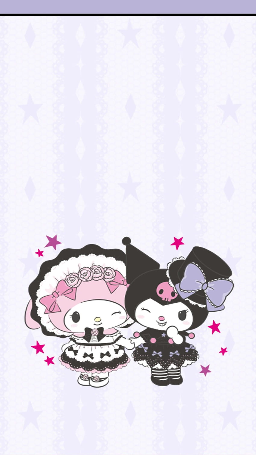 Spooky cute love, my melody and kuromi HD phone wallpaper