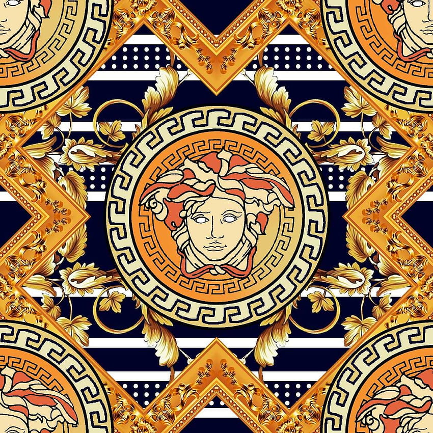 Versace 5 Medusa Head Wallpaper Blue 386111  Transform Your Space with  Stunning Wallpaper Designs  Shop Online for HighQuality Wallpapers  Home  Decor Hull Limited  Quality Wallpaper  Service