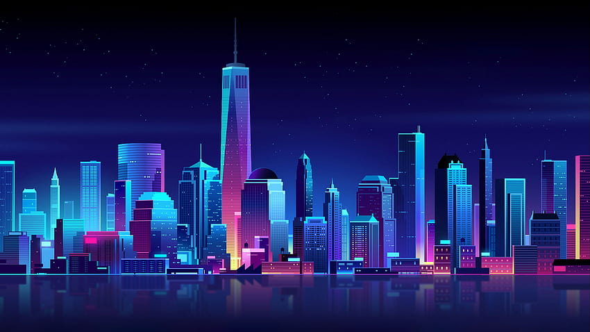New York Neon, неонов бр HD тапет