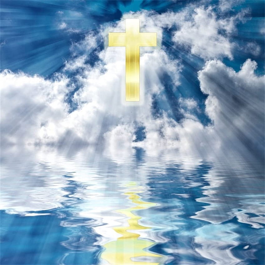  AOFOTO 10x10ft Golden Cross In Heaven Backgrounds graphy