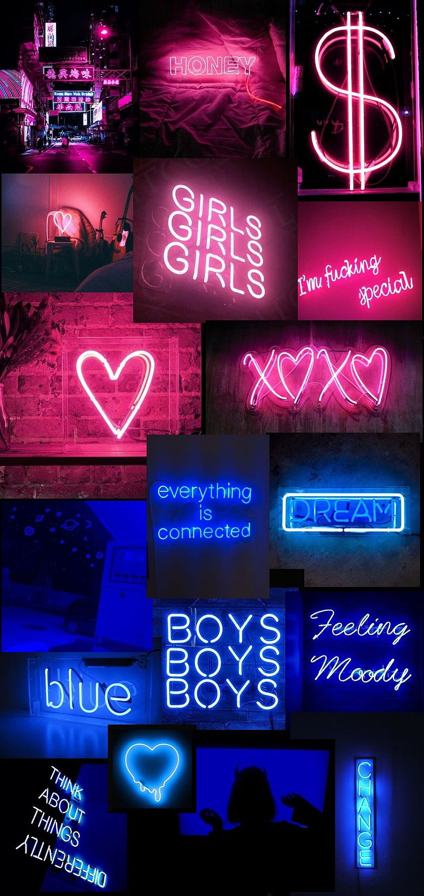 Blue and Pink Aesthetic Neon, blue purple neon light HD phone wallpaper