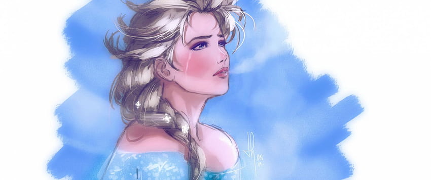 Frozen Elsa Schneekönigin Arendelle weint blauer Mädchenfilm HD-Hintergrundbild