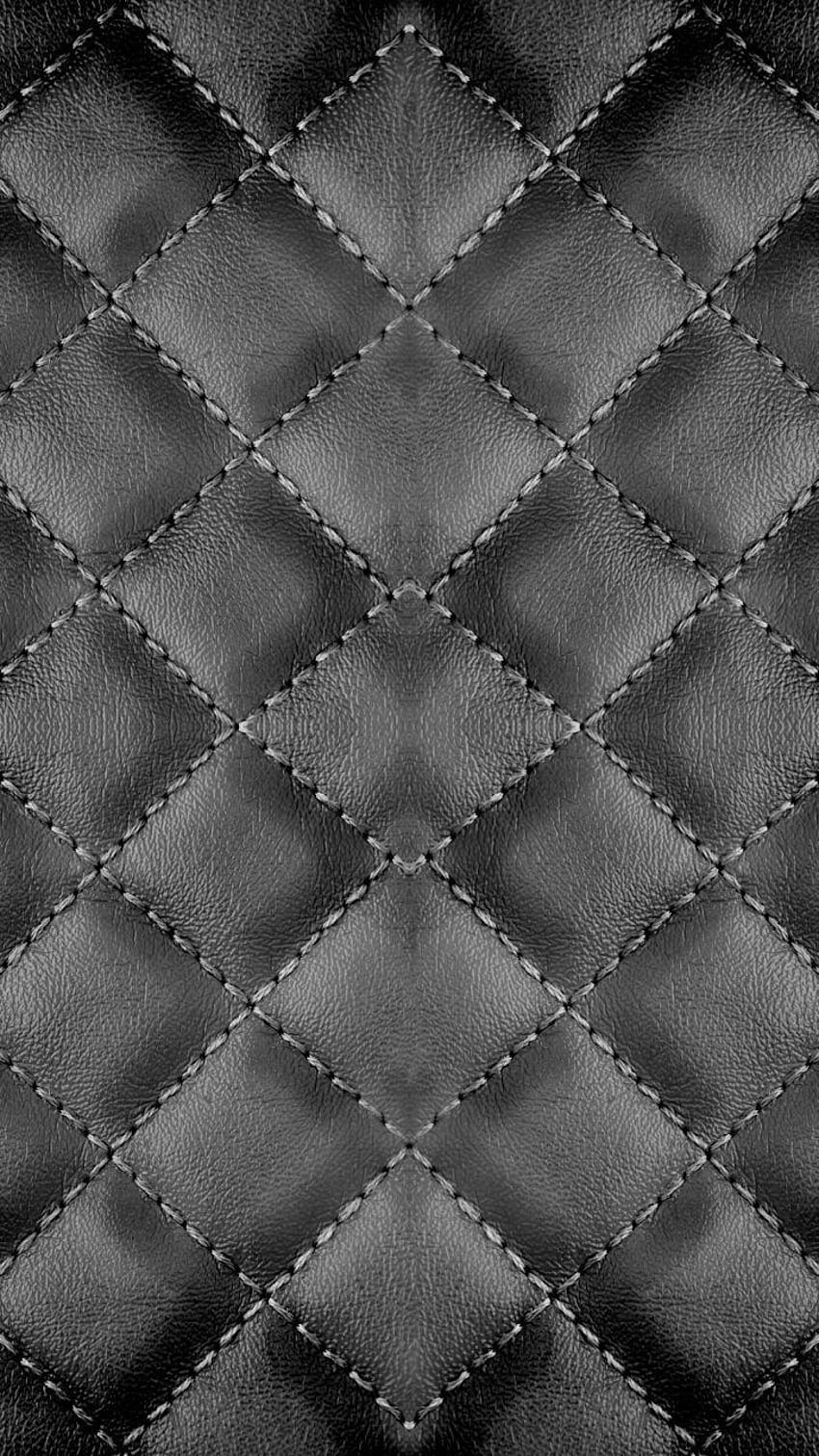 Checker Stitches Black Leather texture background. iPhone, black leather mobile HD phone wallpaper