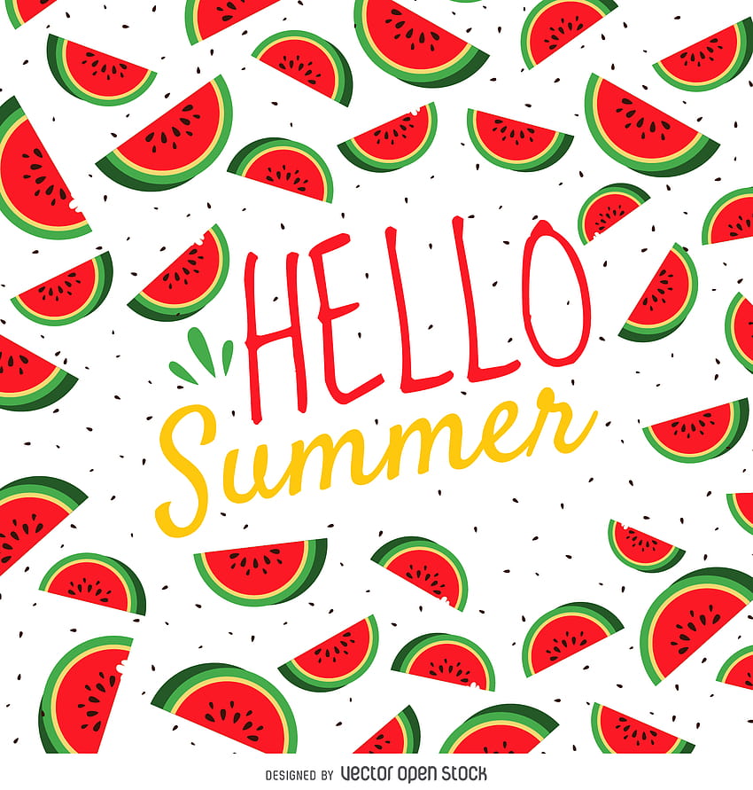 Summer watermelon poster, hello summer fruit HD phone wallpaper