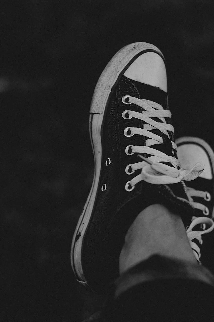 : feet, shoe lace, converse sneaker, dirty sneaker, black converse ...