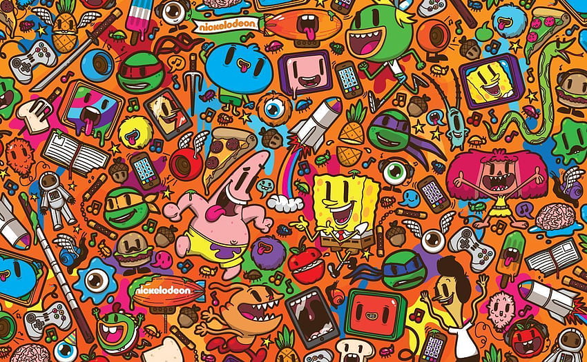 Patrick Star, Nickelodeon, SpongeBob, SquarePants, caricature HD wallpaper