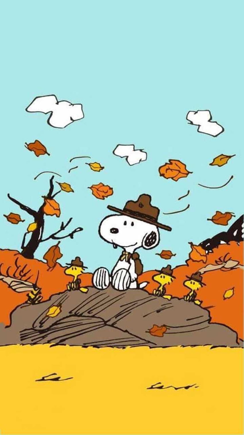 Snoopy Fall もっと見る 秋、秋、秋のテーマ、落ち葉、葉 . https://www…, 落花生 HD電話の壁紙