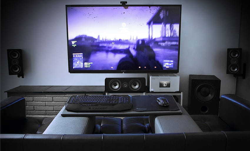 gaming setup ,electronics,room,technology,audio equipment,electronic device,loudspeaker,display device,personal computer,multimedia,gadget, gaming pc setup HD wallpaper