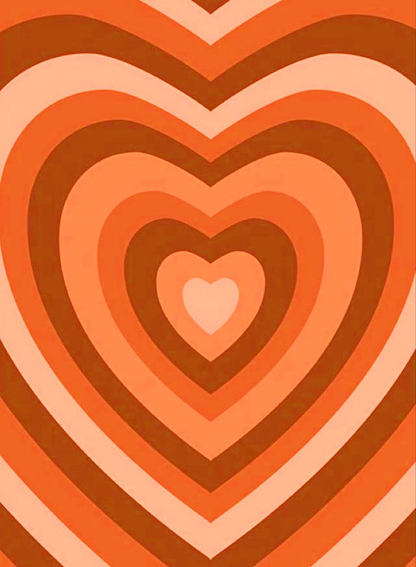 corazón naranja en 2021, estética de corazón naranja fondo de pantalla del teléfono