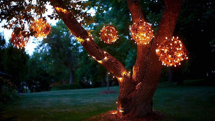 Bolas de iluminación DIY Grapevine ... ¡Qué idea BRILLANTE!, granero de luces de cadena fondo de pantalla