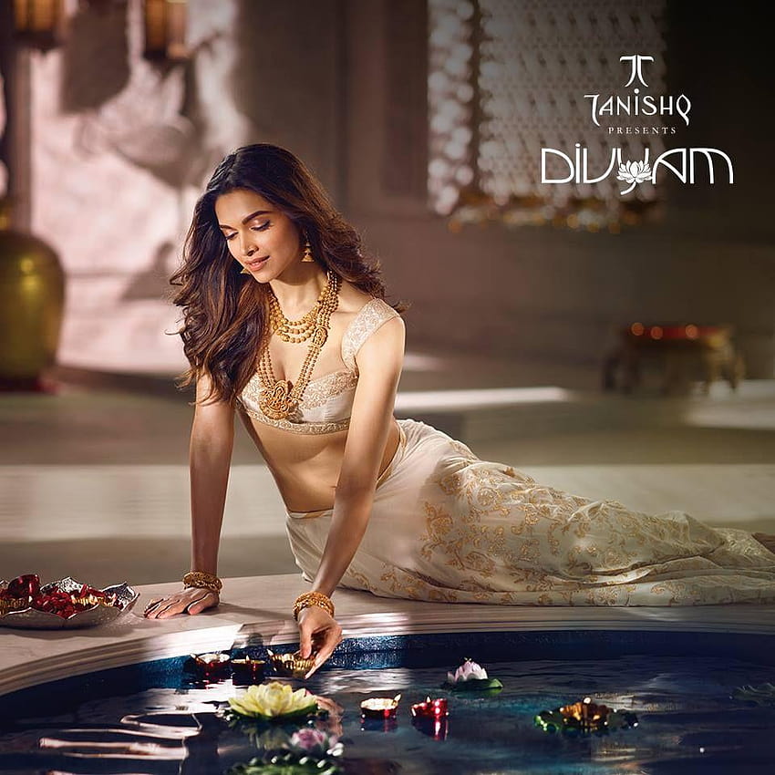 Deepika Padukone in Tanishq jewellery ad. Love the gold HD phone wallpaper