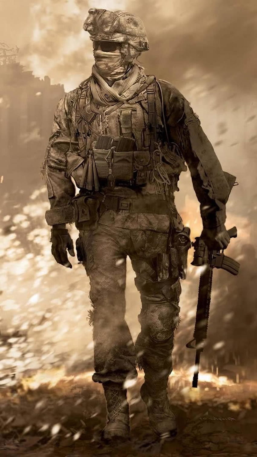 Mw2 Ghost Call of Duty สงครามสมัยใหม่บน iPhone วอลล์เปเปอร์โทรศัพท์ HD