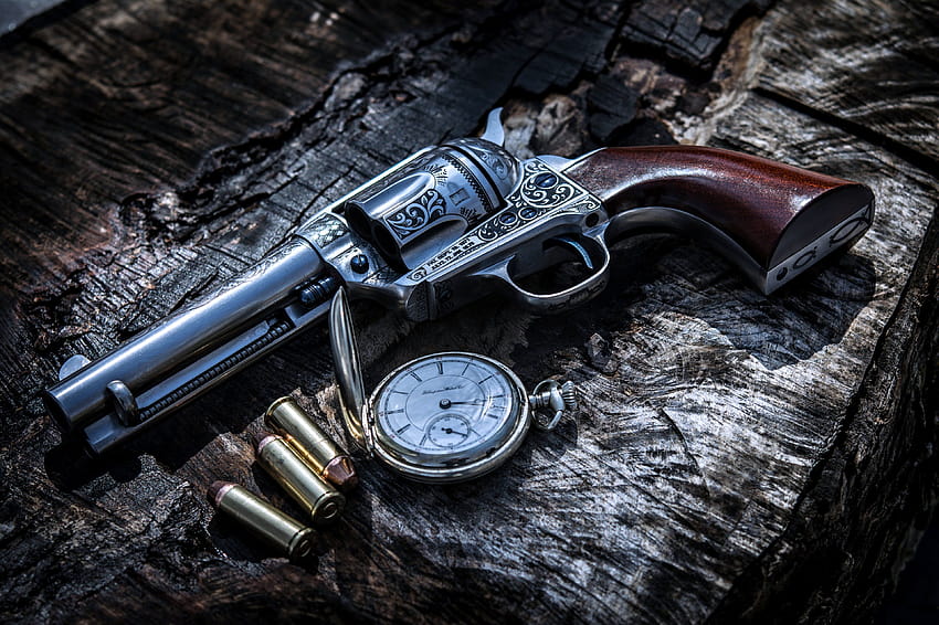 Revolver rukoyat stvol Pistola arma munizioni proiettili pistola orologio Sfondo HD