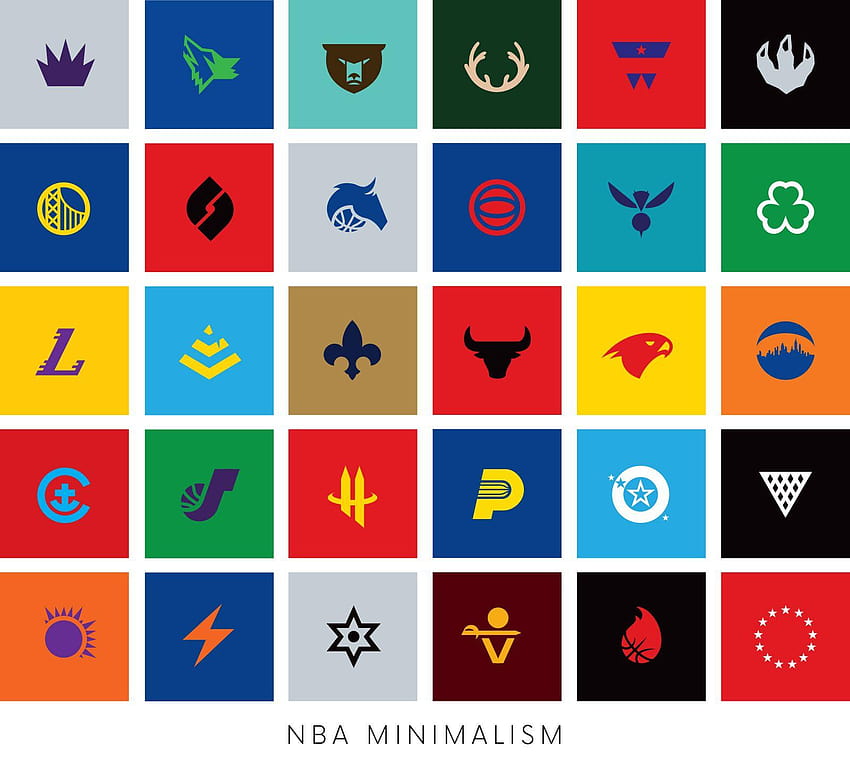 Минималистично NBA Logo Re, минималистично лого на NBA HD тапет