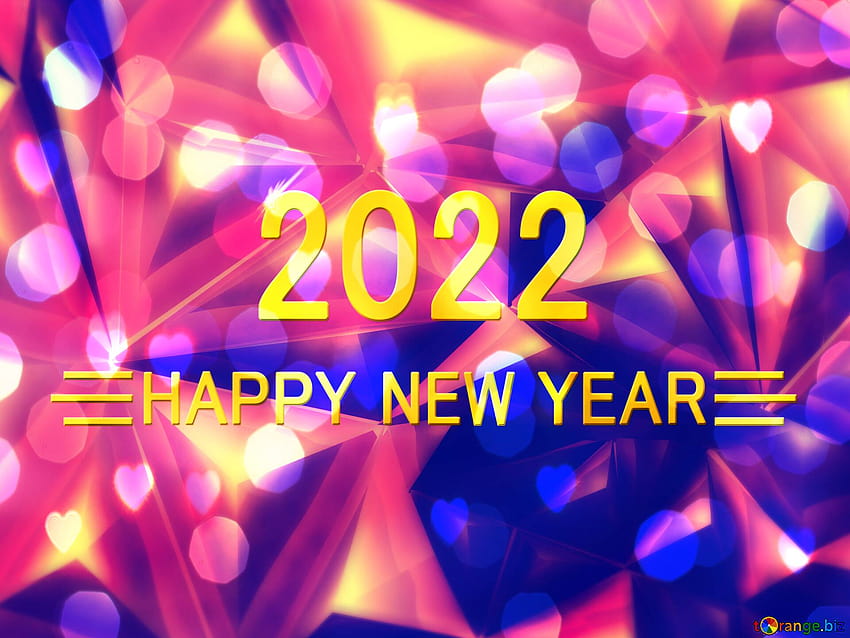 Visual effect lighting graphic design purple violet light text, backgrounds pattern happy year new 2022 bokeh polygon on CC HD wallpaper