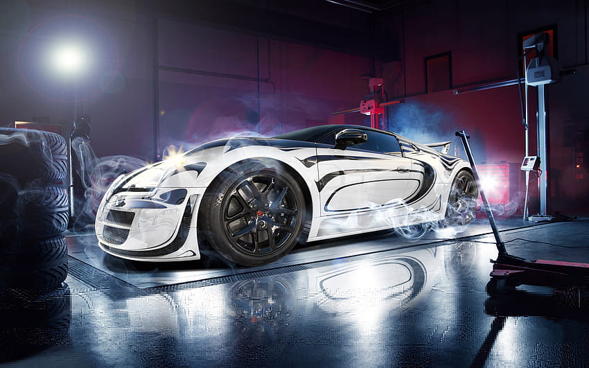 Bugatti Veyron Super Car au format jpg pour, atelier automobile Fond d'écran HD