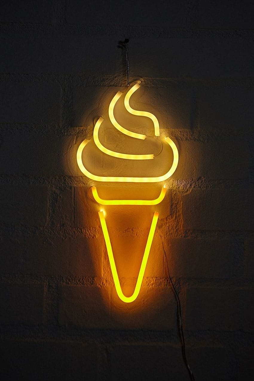 Ice Cream Cone LED Light, aesthetic led HD phone wallpaper
