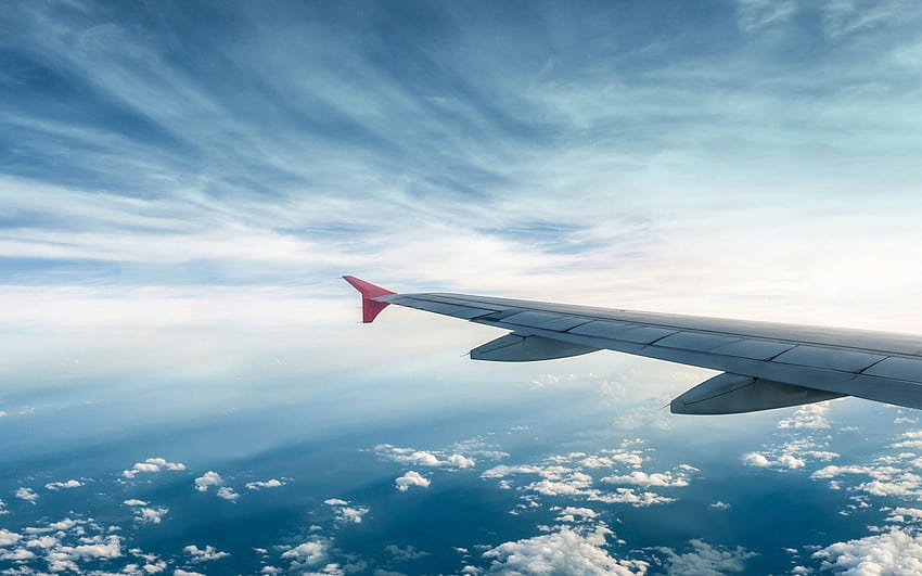 Airplane Wing Sky Clouds, airplanes HD wallpaper