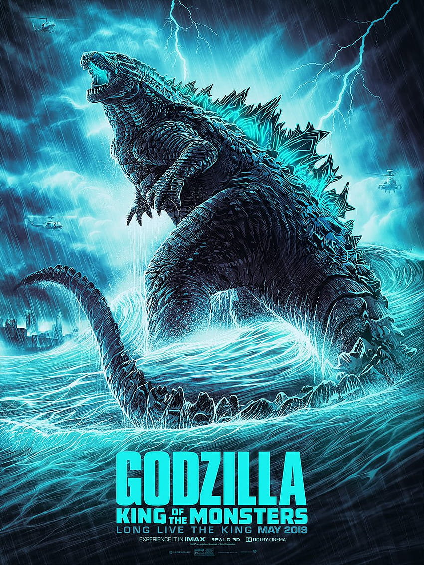 Niebieska Godzilla, legendarna godzilla Tapeta na telefon HD